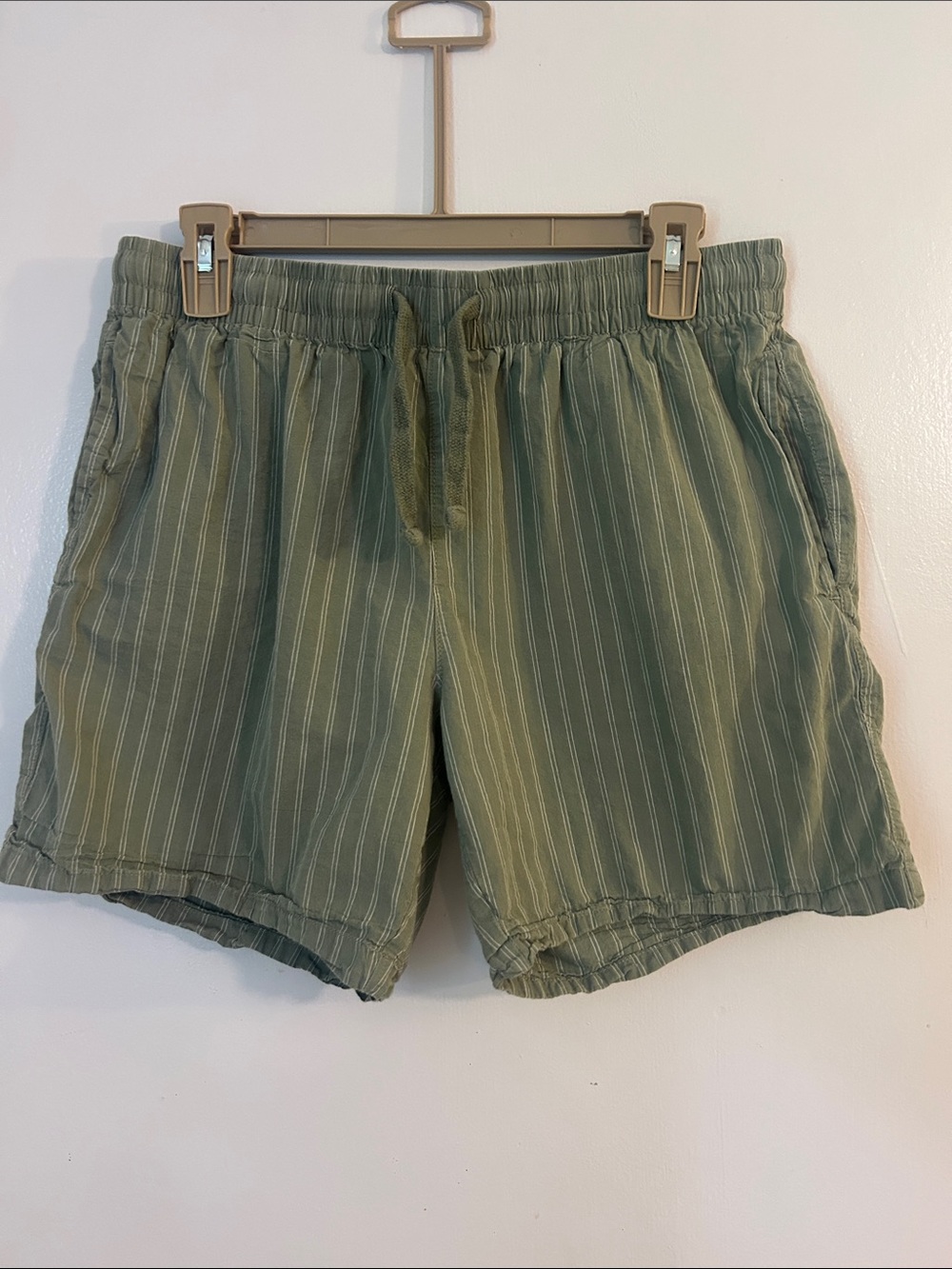 Primark Olive Green Pinstripe Hybrid Shorts